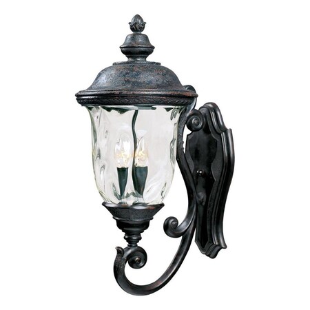Maxim Three Light Oriental Bronze Water Glass Glass Wall Lantern 40424WGOB